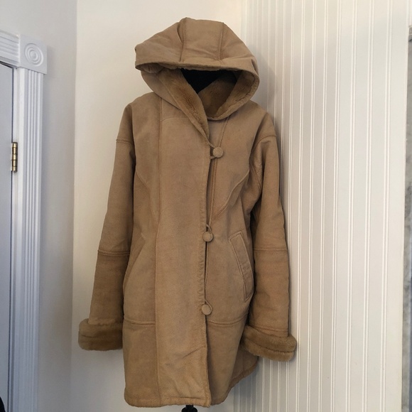 Paris Designer Genuine Leather Heavy Camel Penny Lane Vibe  Vintage Coat - Picture 1 of 6